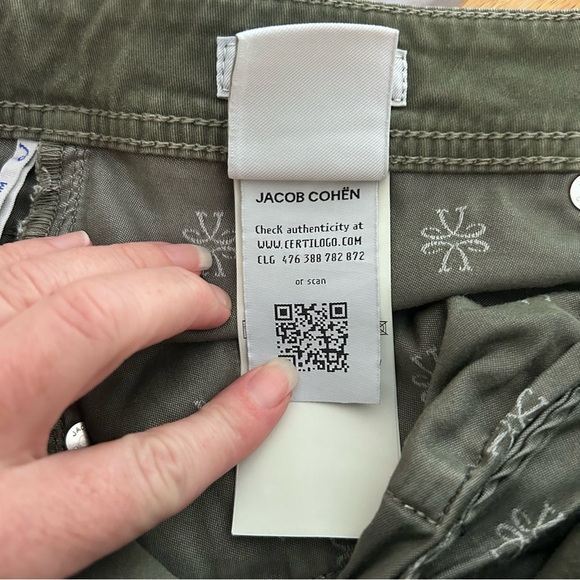 Jacob Cohen Bard Regular-Slim 5 Pocket Pants in Green Cotton Stretch - Picture 8 of 10